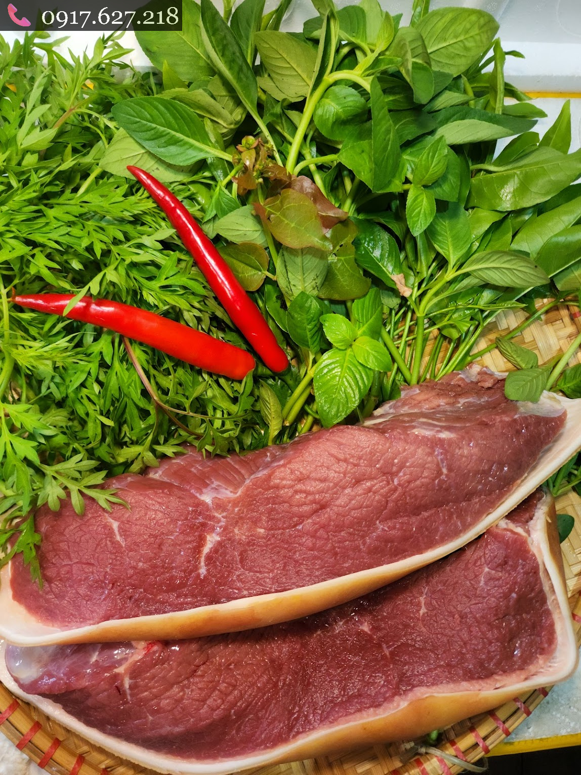 Thịt đùi bò có da